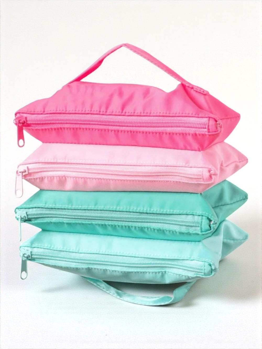ban.do 4 Pouch Accordion Cosmetic Bag Pink Teal Travel Organizer NWT